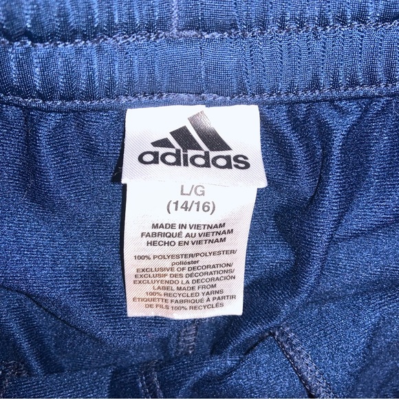 Adidas Youth Boys Large 14 - 16 Stripe Navy Jogger Trackpants - Picture 11 of 14